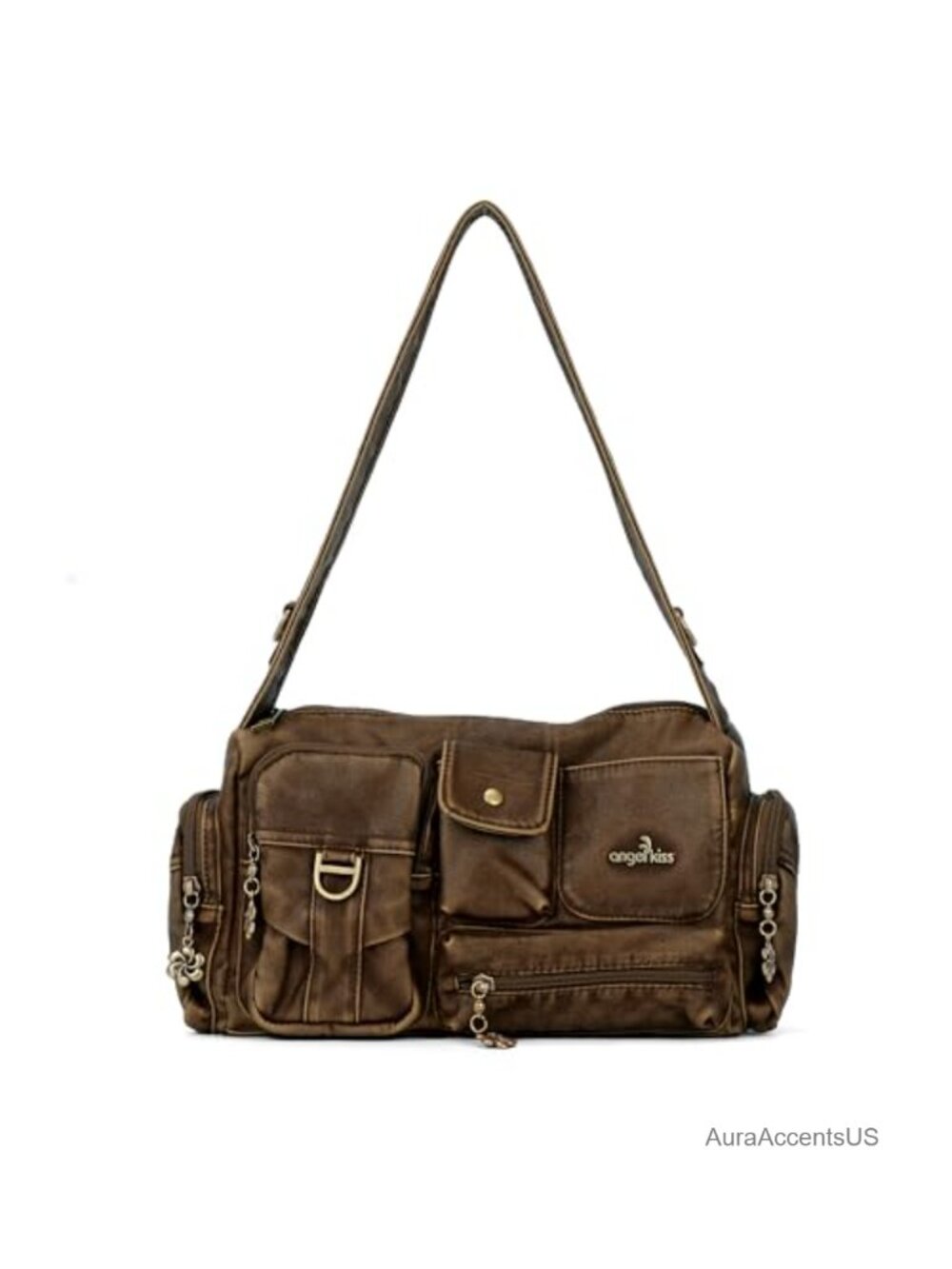 Vintage Hobo Shoulder Bag Women Faux Leather Crossbody Purse Adjustable Strap